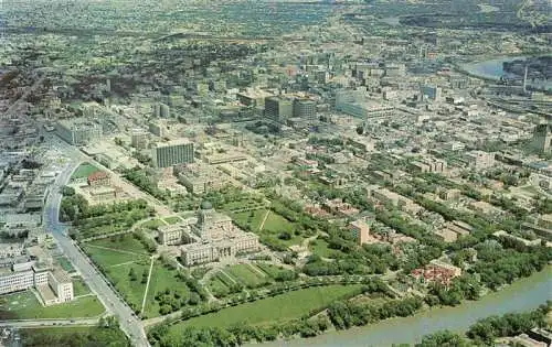 AK / Ansichtskarte 73976981 Winnipeg Aerial view with the impressive Legislative Building