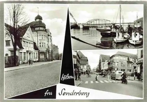 AK / Ansichtskarte  Sonderburg_DK Restaurant Adalbert Hafen Bruecke Teilansichten