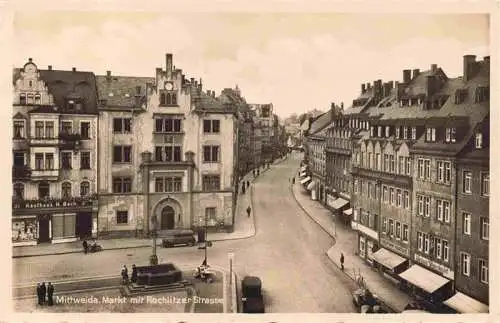 AK / Ansichtskarte  Mittweida_Sachsen Markt mit Rochlitzer Strasse