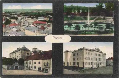 AK / Ansichtskarte 73977238 Prerau_Olmuetz_Prerov_Olomouc_CZ Teilansichten Parkanlagen Springbrunnen Soldatenbrief