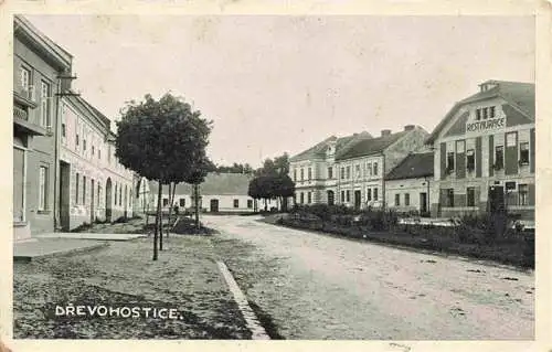 AK / Ansichtskarte  Drevohostice_Drewohostitz_Bystrice_Bistritz_am_Hostein_CZ Hauptstrasse Restaurace