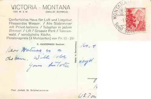 AK / Ansichtskarte  Montana_Crans-Montana_VS Hotel Victoria