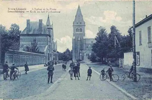 AK / Ansichtskarte  Bourg-Leopold Eglise et la Poste Kirche Postamt