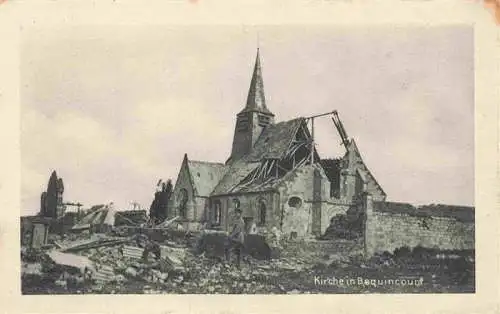 AK / Ansichtskarte  Bequincourt_Dompierre-Becquincourt_80_Somme Zerstoerte Kirche Truemmer 1. Weltkrieg