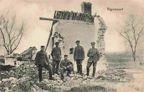 AK / Ansichtskarte  Pignicourt_02_Aisne Dorfpartie Truemmer 1. Weltkrieg