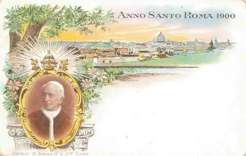 AK / Ansichtskarte 73977597 Rom__ROMA_IT Anno Santo Roma 1900 Papst Kuenstlerkarte