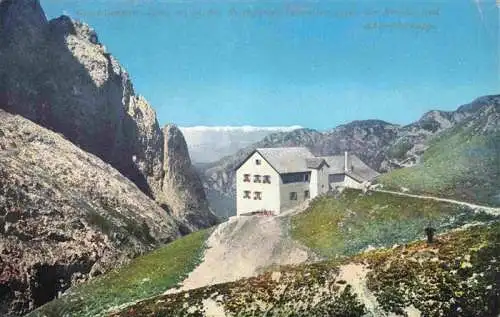 AK / Ansichtskarte 73977672 Grasleitenhuette_2165m_Tiers_Bolzano_IT Berghaus in den Dolomiten Stempel