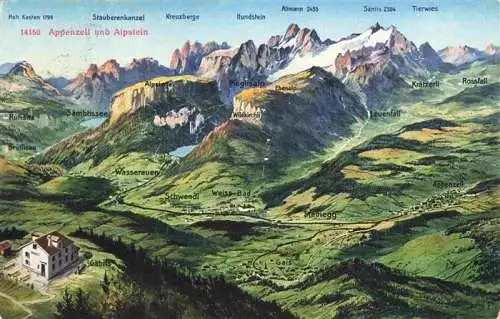 AK / Ansichtskarte  Appenzell_IR und Alpstein Panoramakarte
