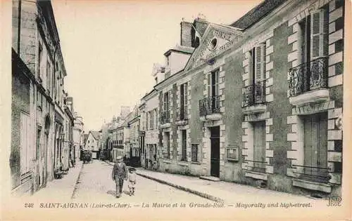 AK / Ansichtskarte  Saint-Aignan__41_Loir-et-Cher La Mairie et la Grande Rue Mayoralty and high-street