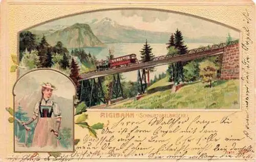 AK / Ansichtskarte  Rigibahn_Zahnradbahn_Eisenbahn_SZ Schnurtobelbruecke