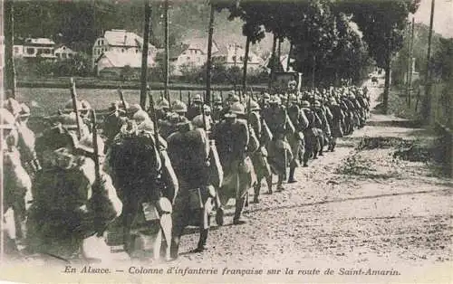 AK / Ansichtskarte  Saint-Amarin_St-Amarin_68_Haut_Rhin_Alsace Colonne d'infanterie francaise sur la route de Saint Amarin