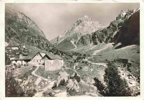 AK / Ansichtskarte  Spannortgletscher_Engelberg_OW Wirtschaft Alpenroesli mit Schlossberg