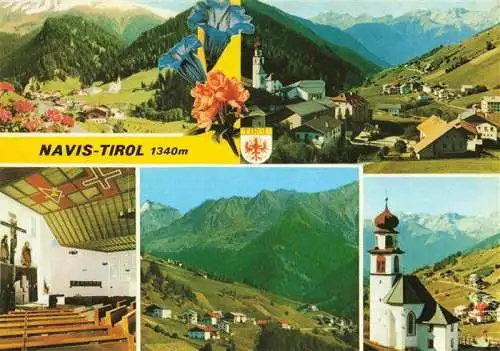 AK / Ansichtskarte 73978292 Navis_Tirol_AT Panorama Ansicht mit Kirche Alpenflora