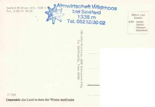 AK / Ansichtskarte  Seefeld_Tirol Almwirtschaft Wildmoos Pferdeschlitten