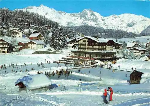 AK / Ansichtskarte 73978334 Seefeld_Tirol Winterpanorama Eislaufbahn Hotel Wetterstein Wettersteingebirge