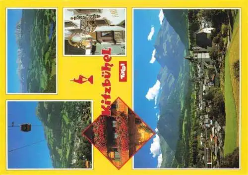 AK / Ansichtskarte 73978424 Kitzbuehel_Tirol_AT Panorama Alpen Bergbahn Kaisergebirge Tuerschild