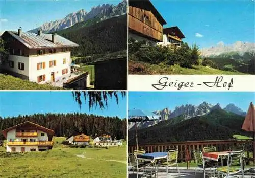 AK / Ansichtskarte  Welschnofen_Suedtirol_IT Pension Geigeralm Geiger-Hof Terrasse Panorama Dolomiten