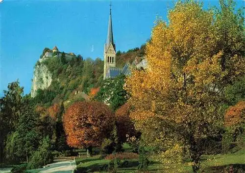 AK / Ansichtskarte 73978480 Bled_Slovenia Blick zur Kirche Herbststimmung