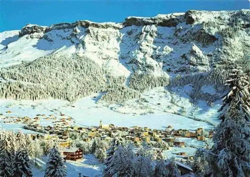 AK / Ansichtskarte  Flims_GR Winterpanorama mit dem Flimserstein