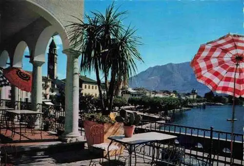 AK / Ansichtskarte 13978516 Ascona_Lago_Maggiore_TI Restaurant Terrasse am See