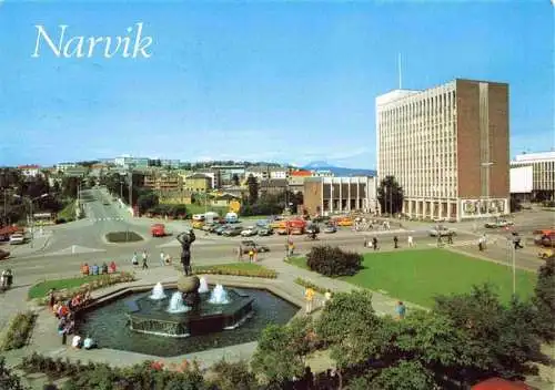 AK / Ansichtskarte  Narvik_Norway The Liberty Memorial and the Town Hall