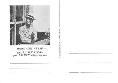 AK / Ansichtskarte  Montagnola_TI Portrait Hermann Hesse in Montagnola