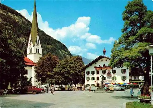 AK / Ansichtskarte 73978878 Mayrhofen_Zillertal_Tirol_AT Dorfplatz Gasthaus Kirche