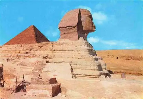 AK / Ansichtskarte 73978901 Giza_Gizeh_Egypt The Sphinx and the Pyramid of Cheops