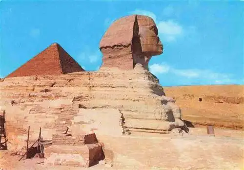 AK / Ansichtskarte  Giza_Gizeh_Egypt The Sphinx and the Pyramid of Cheops