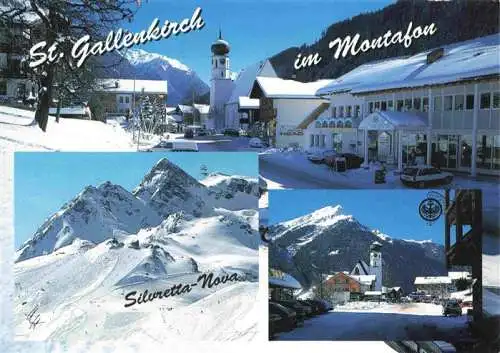 AK / Ansichtskarte  St_Gallenkirch_Vorarlberg_AT Wintersportplatz im Montafon Ortsmotive Kirche Gebirgswelt Silvretta-Nova