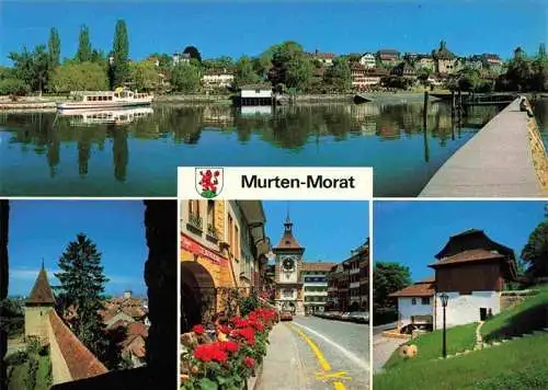 AK / Ansichtskarte  Murten_Morat_FR Uferpartie am See Museum Stadtmauer Zentrum