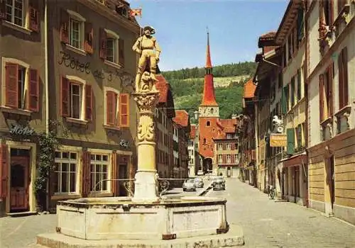 AK / Ansichtskarte  La_Neuveville_Bielersee_Preles_BE Brunnen Altstadt