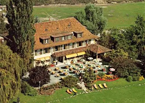 AK / Ansichtskarte  La_Neuveville_Bielersee_Preles_BE Hostellerie J.-J. Rousseau vue aérienne