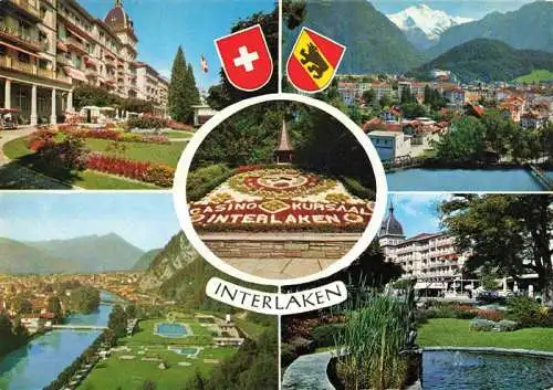 AK / Ansichtskarte  INTERLAKEN_BE Teilansichten Hotel Casino Kursaal Blumenuhr Alpen