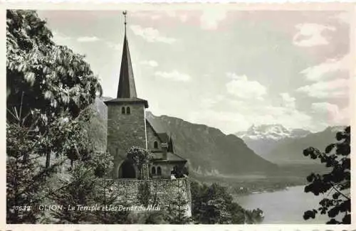 AK / Ansichtskarte  Glion__VD Le Temple et les Dents du Midi Lac Léman