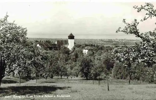 AK / Ansichtskarte  Berg_SG Panorama Blick auf Arbon und Bodensee Baumbluete