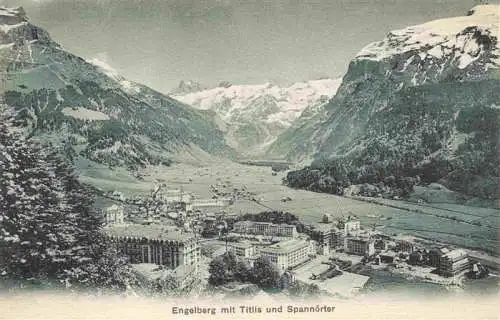 AK / Ansichtskarte  Engelberg__OW Panorama Blick gegen Titlis und Spannoerter