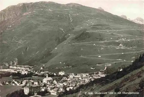 AK / Ansichtskarte  Andermatt_UR Panorama mit Oberalpstrasse