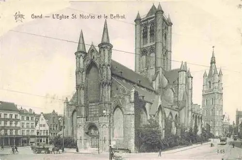 AK / Ansichtskarte  Gand__GENT_Belgie Eglise St. Nicolas et le Beffroi