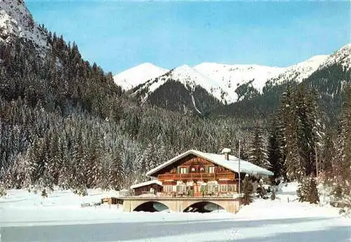 AK / Ansichtskarte  GARMISCH-PARTENKIRCHEN Berggasthof Pflegersee Winterlandschaft Alpen