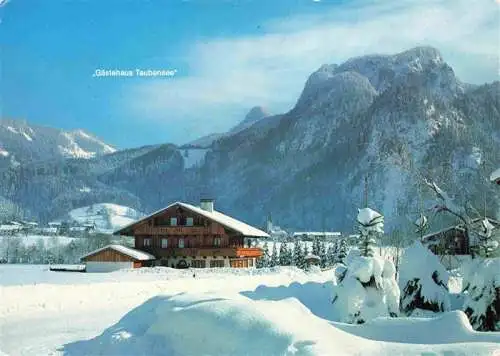 AK / Ansichtskarte 73979185 Oberwoessen Gaestehaus Taubensee im Winterzauber Alpen