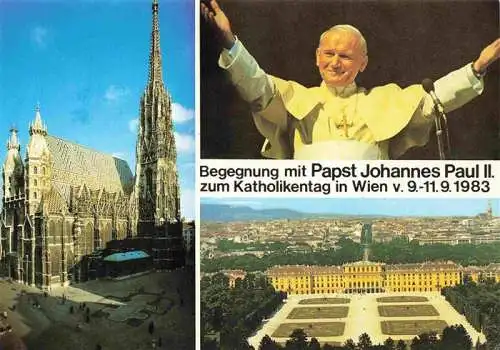 AK / Ansichtskarte 73979267 Papst_Pope_Pape-- Johannes Paul 2 Katholikentag Wien 