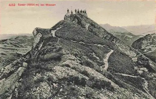 AK / Ansichtskarte  Speer_1954m_Toggenburg_SG Gipfelblick Bergsteiger