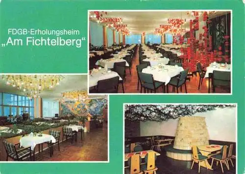 AK / Ansichtskarte  Oberwiesenthal_Erzgebirge FDGB Erholungsheim Am Fichtelberg Speisesaal Urlaubercafé Steigerzimmer