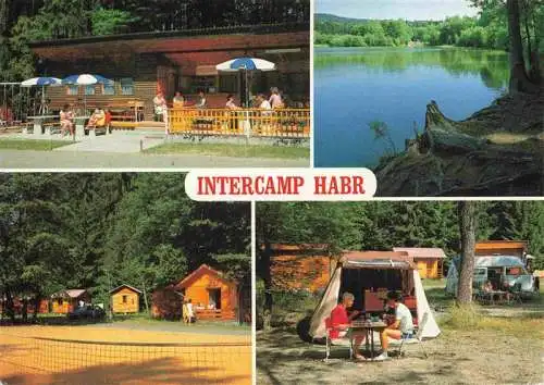 AK / Ansichtskarte  Volduchy_Rokycany_Rokitzan_CZ Intercamp Habr Kiosk Gaststaette Partie am See