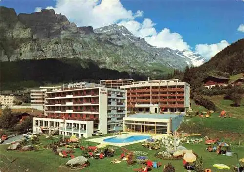 AK / Ansichtskarte  Leukerbad_Loueche-les-Bains_VS Hotel Bristol Thermalschwimmbad Garten