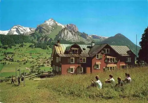 AK / Ansichtskarte  Wildhaus__SG Ferienhaus Zollikon Blick gegen Saentis und Schafberg Appenzeller Alpen
