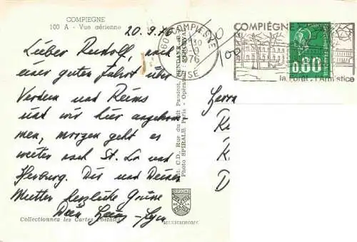AK / Ansichtskarte  Compiegne_60_Oise Au centre vue aérienne