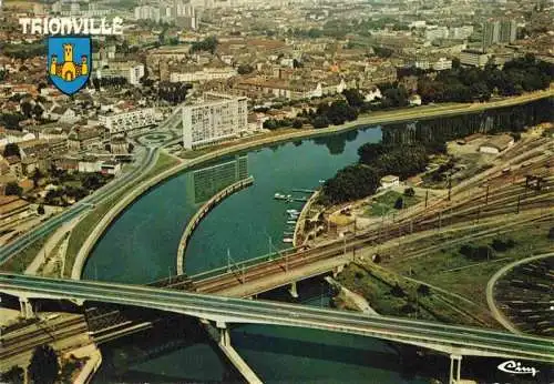AK / Ansichtskarte  Thionville_Diedenhofen_57 Vue aérienne sur la ville la Moselle et le pont de l'autoroute