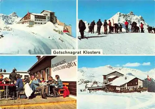 AK / Ansichtskarte  Klosters-Serneus_GR Gotschnagrat Berghotel Restaurant Sonnenterrasse Skischule